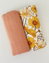 Load image into Gallery viewer, Organic Cotton &amp; Bamboo Swaddle - Sunflower
