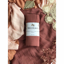 Load image into Gallery viewer, Organic Cotton &amp; Bamboo Swaddle - Plum
