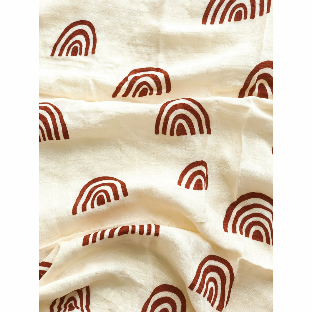 Organic Cotton & Bamboo Swaddle - Sunburnt Rainbows